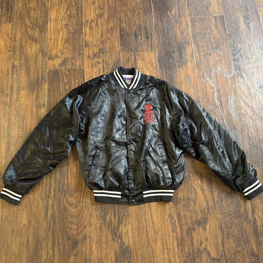 Vintage 1992 MVP Inc USA Olympics Satin Bomber Jacket